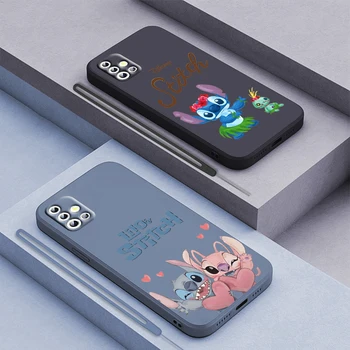 Disney Stitch Lilo Angel Для Samsung Galaxy A71 A51 A81 A91 A41 A31 A21S A11 A01 A50 A30 A20S Жидкая Веревка Мягкий Чехол Для телефона