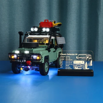 EASYLITE LED Light Акриловая Табличка С Названием Дисплея для Land Rover Classic Defender 90 10317 Build Block Brick Toy Set Без Модели