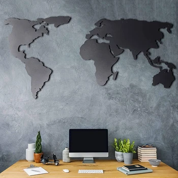 Настенные поделки из железа с картой мира Настенные украшения с картой мира фоновое украшение стен в спальне и офисе