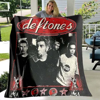 Одеяло Deftones в стиле панк-хип-хоп в стиле ретро, фланелевое, мягкое, теплое, плюшевое, подходит для кровати, дивана, путешествия, одеяла для пикника