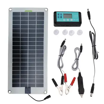 Солнечное зарядное устройство 30 Вт солнечное автомобильное зарядное устройство с контроллером Подключи и играй Комплект для быстрой зарядки солнечной панели с зажигалкой