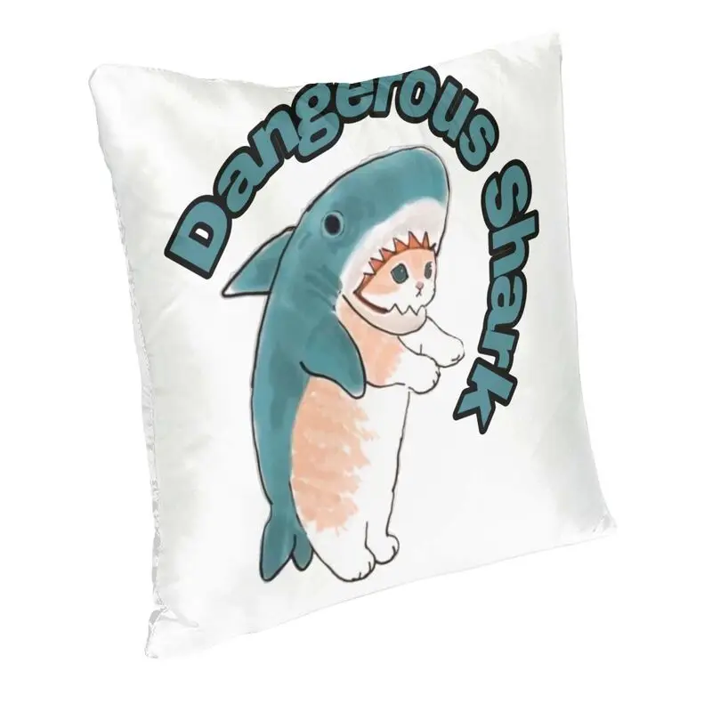 Чехлы для подушек с изображением Кошачьей Акулы из мультфильма Манга с животными для дивана в гостиной 40x40 Изображение 1