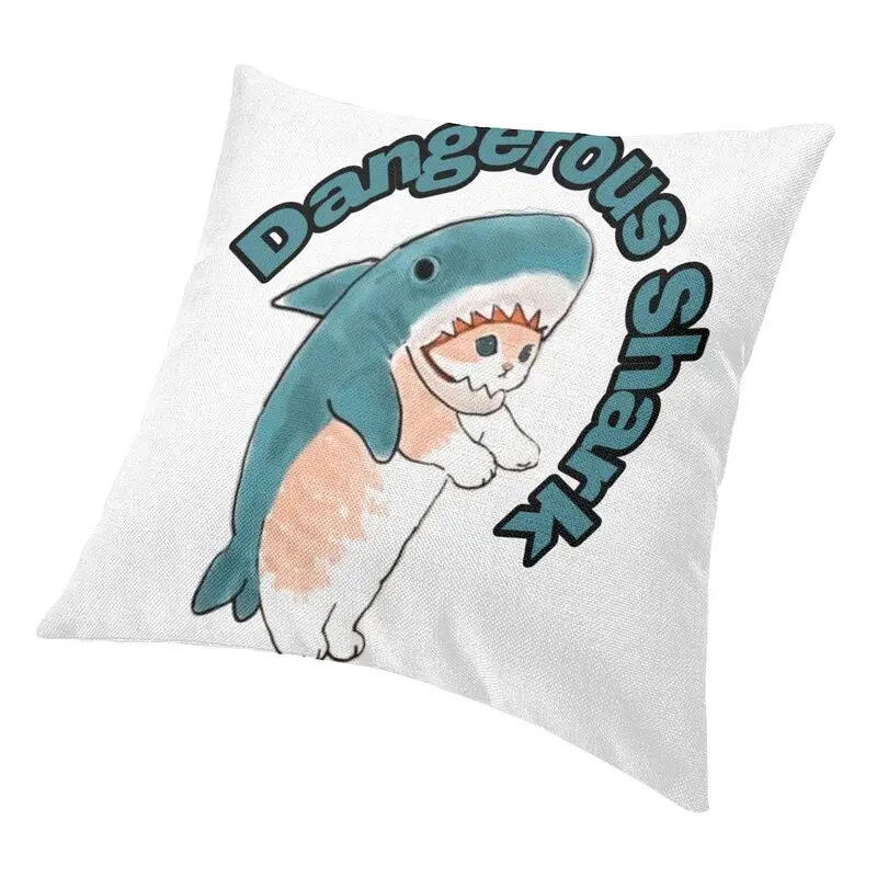 Чехлы для подушек с изображением Кошачьей Акулы из мультфильма Манга с животными для дивана в гостиной 40x40 Изображение 2