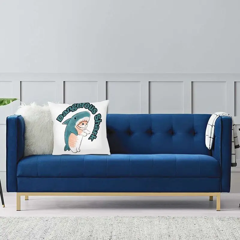 Чехлы для подушек с изображением Кошачьей Акулы из мультфильма Манга с животными для дивана в гостиной 40x40 Изображение 4